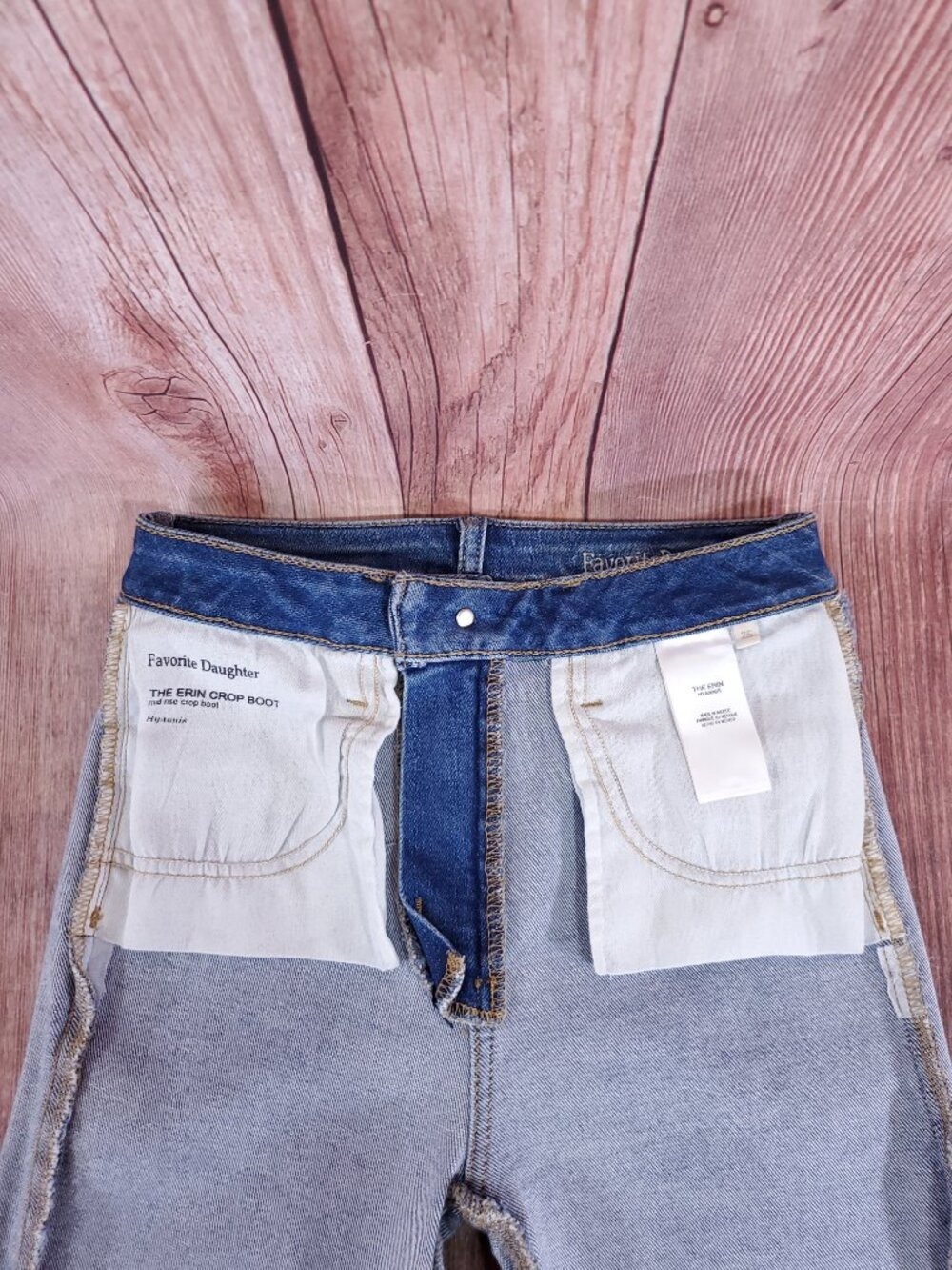 Favorite Daughter The Erin Crop Boot Hyannis Jeans Womens 25 Mid Rise Stretch - Picture 10 of 16
